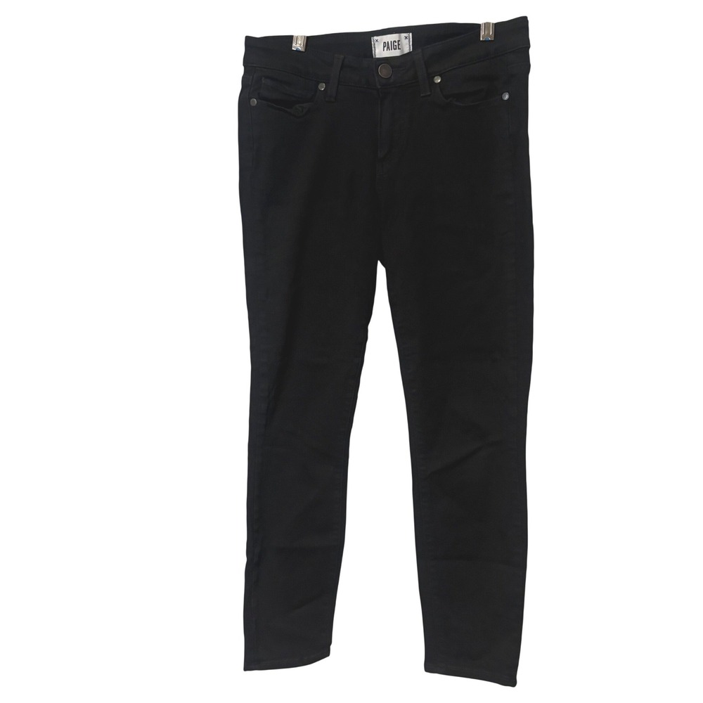 Paige Verdugo Crop Jeans Womens 27 Black Skinny Low Rise Stretch Denim Pants